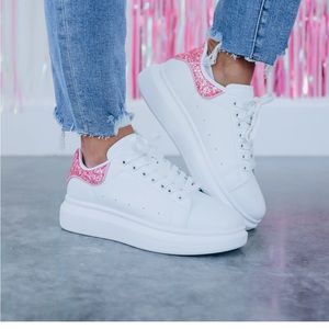 Designer inspired Glitter back Sneakers